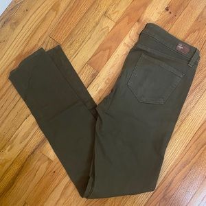 Paige Peg Skinny size 30 olive jeans